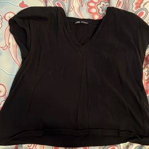 Zara Black V-neck Shirt